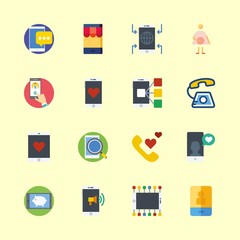 telephone icons set. home, male, call and mock-up graphic works
