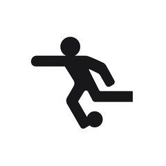 Football black logo symbol on white background simple man with ball