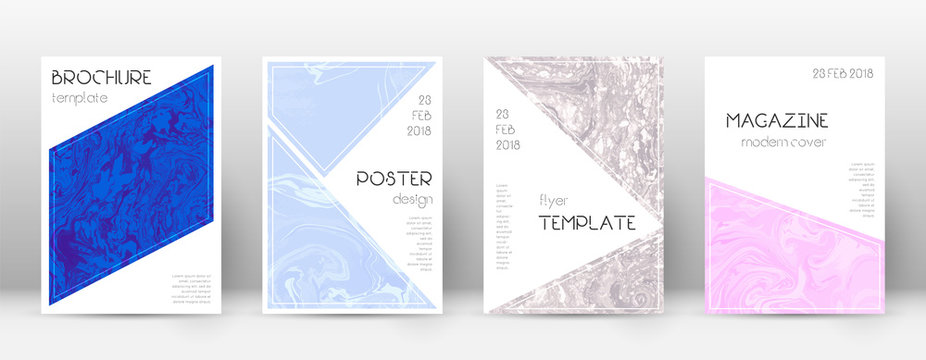 Abstract cover. Shapely design template. Suminagashi marble triangle poster. Shapely trendy abstract
