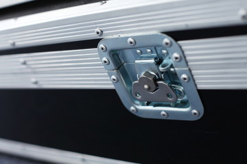 Close-up of music case turn lock