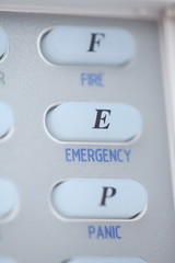 Buttons of an alarm system keypad