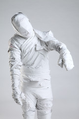 Mummy men in toilet paper