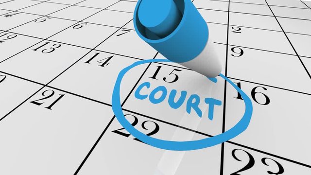 Court Case Day Jury Duty Calendar Date 3d Animation