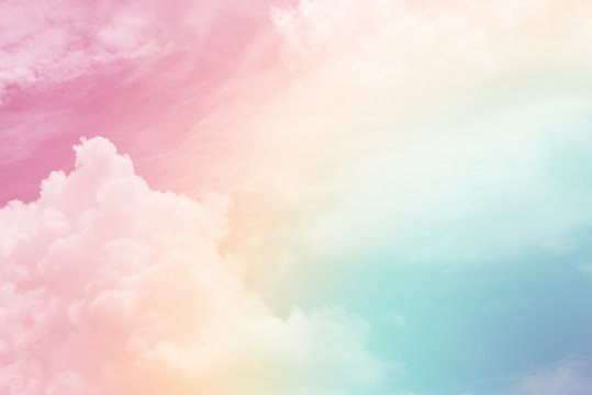 sun and cloud background with a pastel colored

