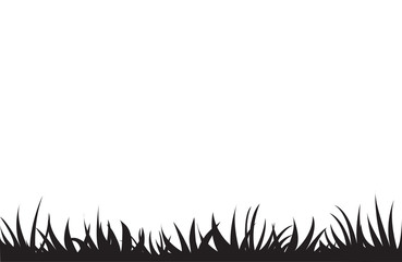Black tufts of grass. A set of design elements of nature. Vector illustration.