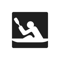 Rowing black square logo symbol rower with boat on white background athletics © miaynata