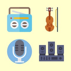 4 music icons set