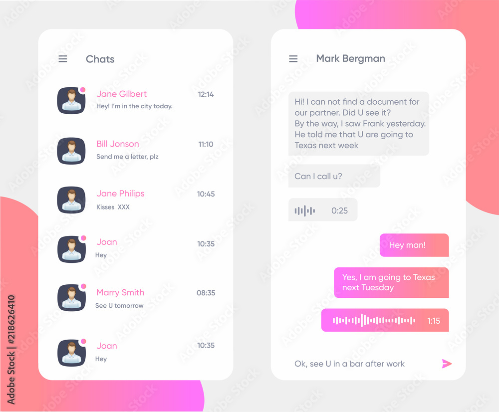 Aufkleber vector phone chat interface. sms messages. speech bubbles. short message service bubbles. eps 10