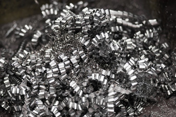 Metal chips in the production