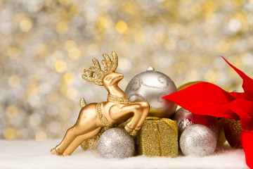 Christmas decoration on abstract background