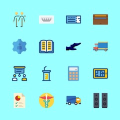 business vector icons set. smartphone, ticket, wallet and open book in this set