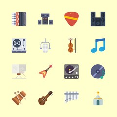 16 music icons set