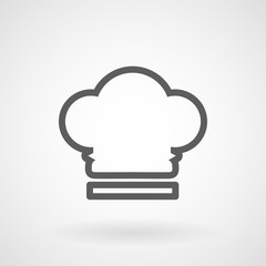 Chef hat line icon on white background, vector, illustration, eps file