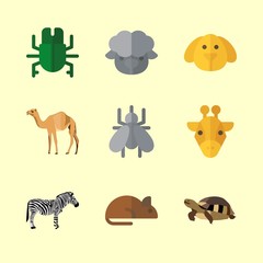 animal icons set. concept, best, fauna and pasture graphic works