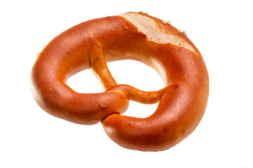 Lagenbrezel mit Salz weiß isoliert