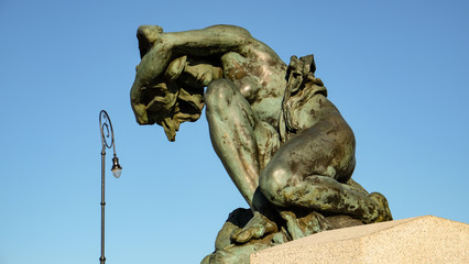 Bronze art statues in the public park in Havana, Cuba 