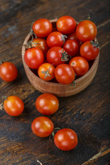 Fototapeta na wymiar cherry tomatoes top view