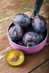 ripe plums top view