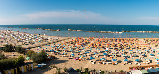 Panorama vom Strand in Torre Pedrera bei Rimini in Italien