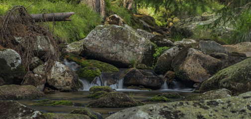 Rolava river in summer hot sunny day