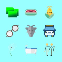 summer icons set. casual, men, room and hip graphic works