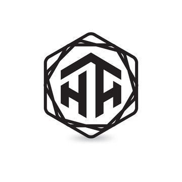 HA Initial letter hexagonal logo vector