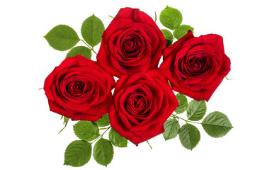 Obraz premium beautiful red rose isolated on white background