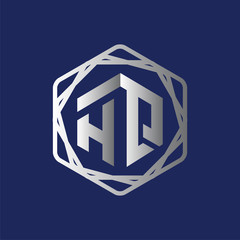 HQ Initial letter hexagonal logo vector