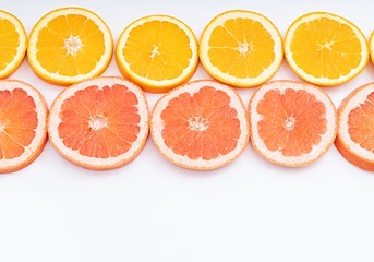 oranges ,grapefruit, and other fruits sliced 