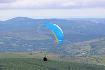 Paraglider in the Brecon Beacons