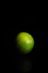 Lime on black background