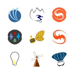 logo icons set. jewellery, safety icon, flour and stone collection graphic works