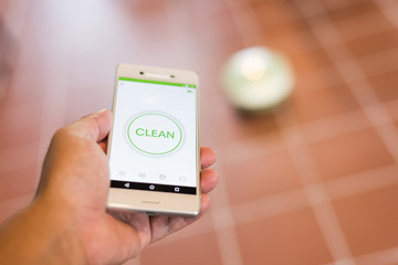 robotic vacuum cleaner working