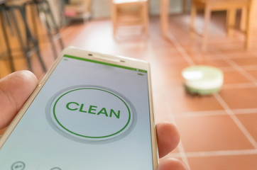 robotic vacuum cleaner working