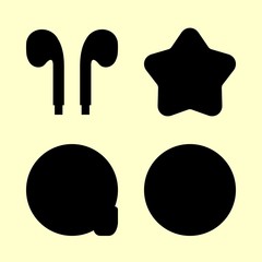 4 music icons set