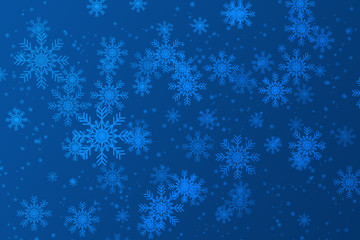Fototapeta na wymiar Snowflakes on a blue background