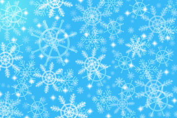 Beautiful snowflakes on the background blue