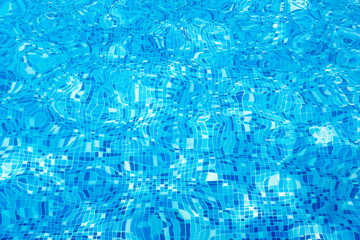 Blue Mosaic Tiles under the water, swimming pool, blue pool