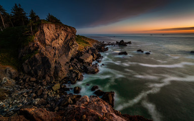 Sunset at a Rocky Beach, Northern California Coast