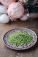 Green ground matcha tea