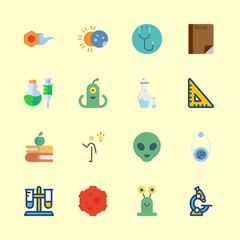 science icons set. plastic, sample, architecture and mechanical graphic works