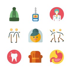 9 human icons set