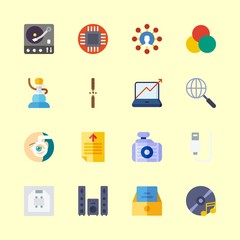 16 technology icons set