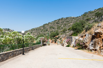 the road to the cave of Melidoni on the island of Crete