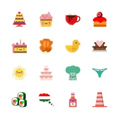 16 eat icons set