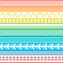 Ethnic boho tribal indian seamless pattern. Colorful pattern for textile design. Vector illustration. 