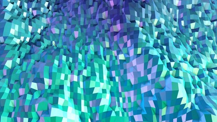 3d render of abstract geometric background with modern gradient colors in low poly style. 3d surface with nice gradient. 2