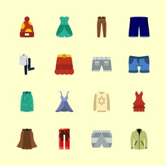 16 clothes icons set