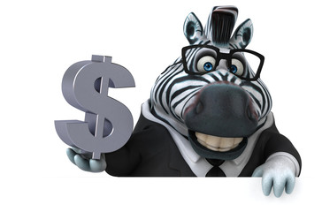 Fun zebra - 3D Illustration