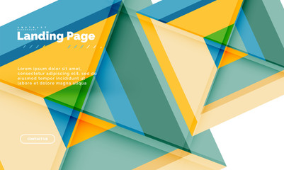 Square shape geometric abstract background, landing page web design template